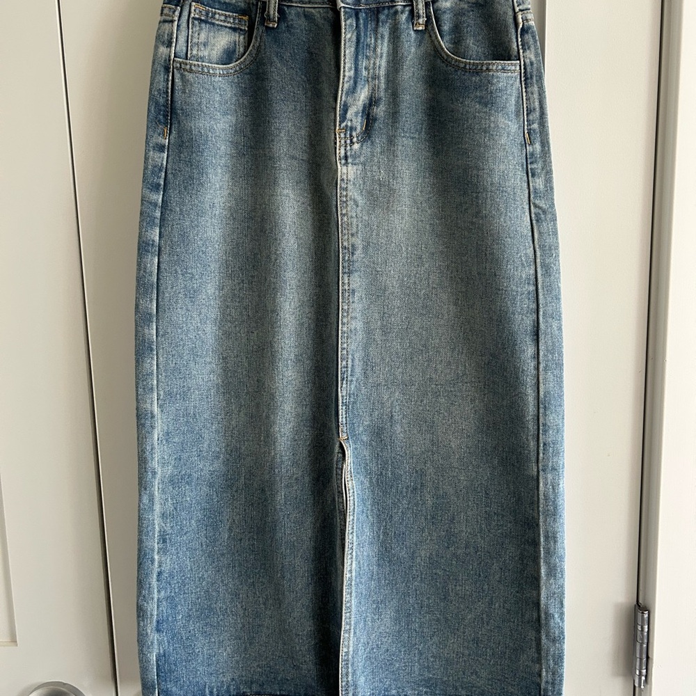 Denim Blue Women's Skirt front open